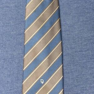 Vintage Dior Paris NY Striped Tie with Embroidered Dior Logo 3” wide